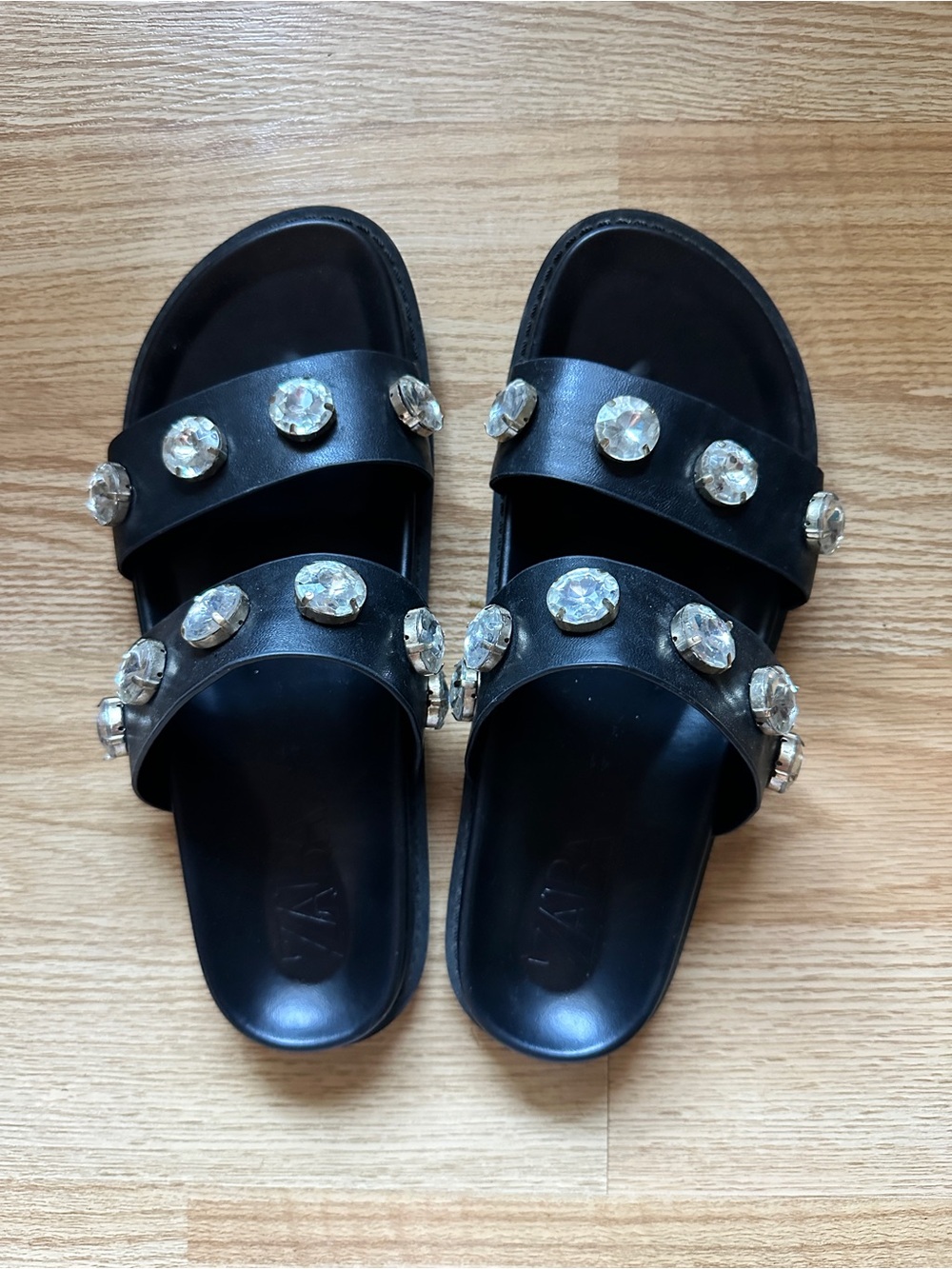 ZARA Rhinestone Slide Sandals-Size 10/41